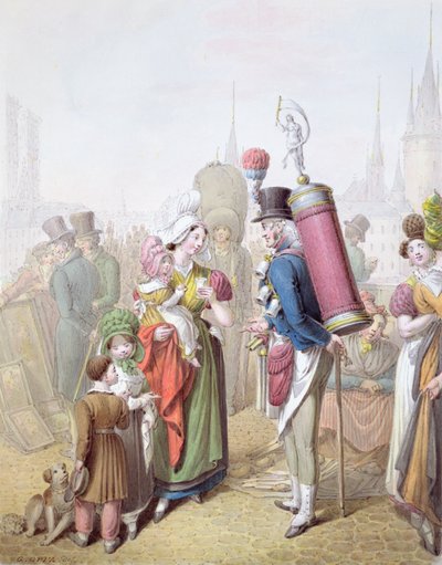 Pont Notre-Dame, ok. 1810 (wc na papierze) autorstwa Georg Emanuel Opitz