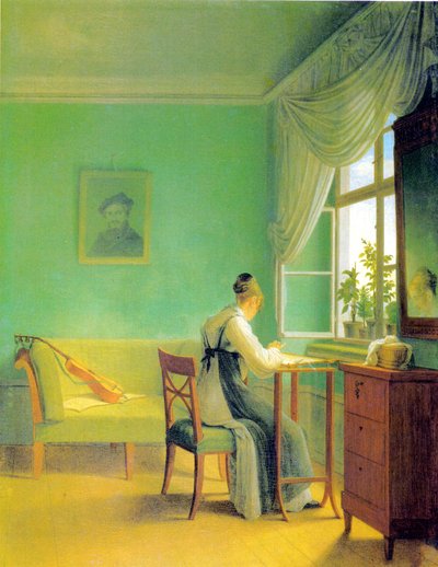 Haftująca kobieta autorstwa Georg Friedrich Kersting