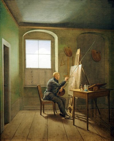 Niemcy: Caspar David Friedrich w swojej pracowni Caspar David Friedrich w swojej pracowni (1811) autorstwa Georg Friedrich Kersting