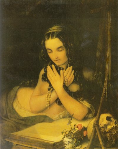 Niemiecki:  Maria Magdalena Pokutująca Maria Magadalene autorstwa Georg Friedrich Kersting