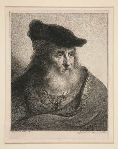 Głowa brodatego mężczyzny w aksamitnej czapce autorstwa Georg Friedrich Schmidt