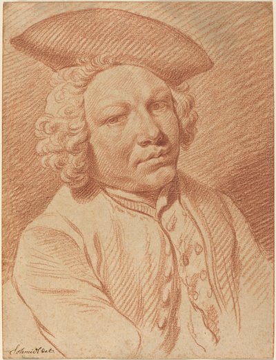 Portret mężczyzny w kapeluszu tricorn autorstwa Georg Friedrich Schmidt
