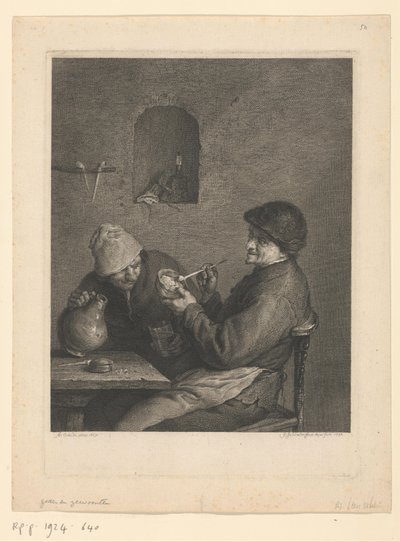 Palacz i pijący autorstwa Georg Friedrich Schmidt