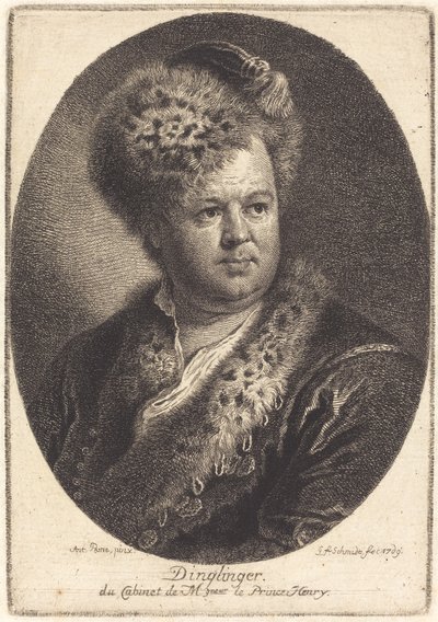 Johann Melchior Dinglinger autorstwa Georg Friedrich Schmidt after Antoine Pesne