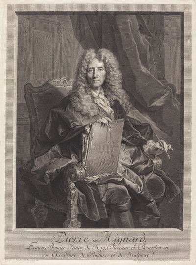 Pierre Mignard autorstwa Georg Friedrich Schmidt after Hyacinthe Rigaud