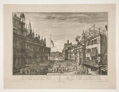Ulica Saint Bassi i jej świątynia w Wenecji autorstwa Georg Gottfried Winckler
