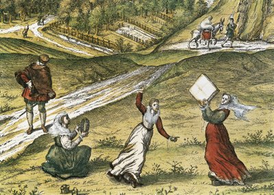 Danseurs Andalus Fragment Grenady w tomie 1 "Civitatis Orbis Terrarum" (Tetraum orbis terrarum). Eau forte en couleurs Abrahama Orteliusa (1527-1598), George