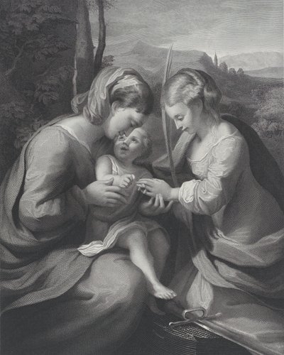 Mistyczne zaślubiny św. Katarzyny, ca. 1831. autorstwa Georg Jacob Felsing