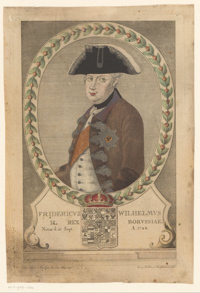 Portret Fryderyka Wilhelma II, króla Prus autorstwa Georg Mathäus Probst