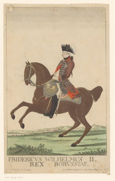 Portret konny Fryderyka Wilhelma II, króla Prus autorstwa Georg Mathäus Probst