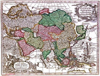 Mapa Azji autorstwa Georg Matthäus Seutter
