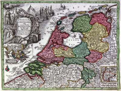 Mapa Holandii autorstwa Georg Matthäus Seutter