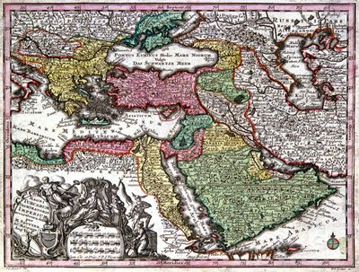 Mapa Imperium Osmańskiego autorstwa Georg Matthäus Seutter