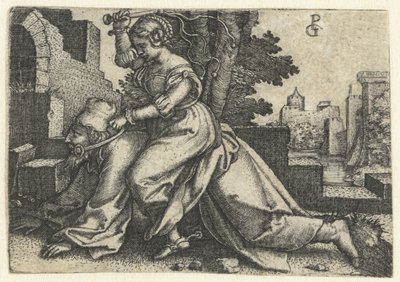 Arystoteles i Phyllis (Campaspe) autorstwa Georg Pencz