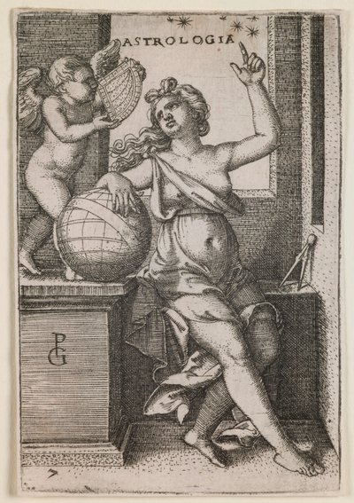 Astrologia, z cyklu „Sztuki wyzwolone” autorstwa Georg Pencz