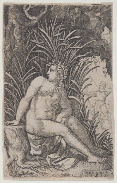 Cephalus i Procris, z The Greek Heroines, 1539., 1539. autorstwa Georg Pencz