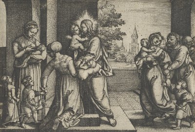 Chrystus i dzieci. autorstwa Georg Pencz