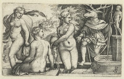 Diana zamienia Acteona w jelenia za karę autorstwa Georg Pencz