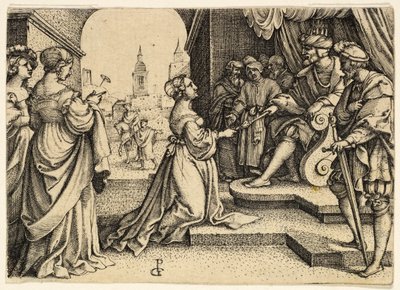 Estera przed Aswerusem autorstwa Georg Pencz