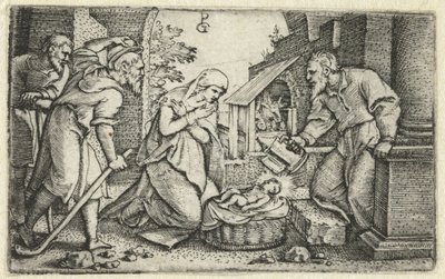 Narodzenia i adoracji pasterzy Życie Chrystusa (tytuł serii) autorstwa Georg Pencz