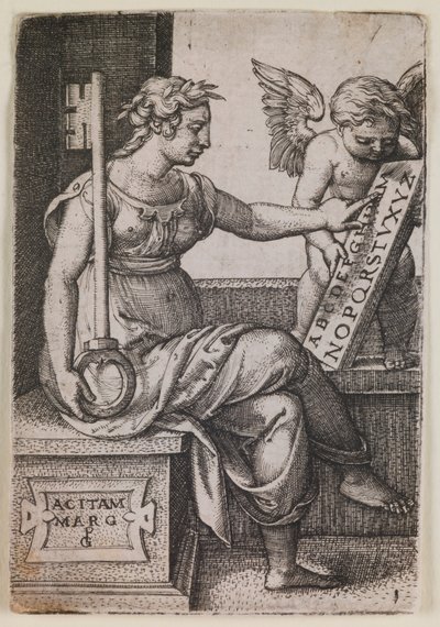 Grammatica z cyklu „Sztuki wyzwolone” autorstwa Georg Pencz