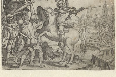 Horace Cocles broni mostu na Tybrze Opowieści z wczesnej historii rzymskiej (tytuł serii) autorstwa Georg Pencz