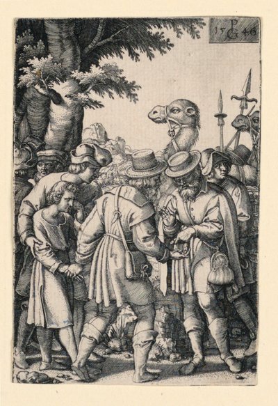 Józef sprzedany przez swoich braci, z Historii Józefa autorstwa Georg Pencz