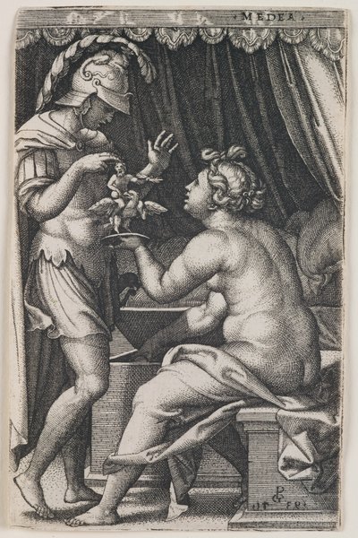 Medea i Jason autorstwa Georg Pencz