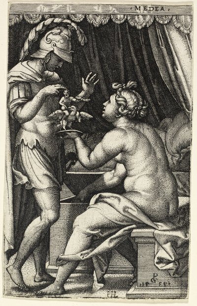 Medea i Jason, z greckich bohaterek autorstwa Georg Pencz