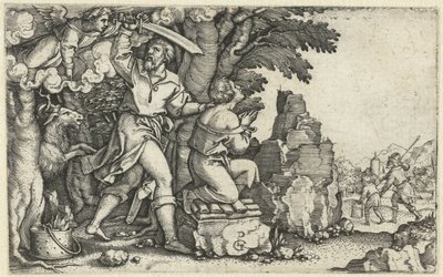 Ofiara Abrahama od Izaaka Historia Abrahama (tytuł serii) autorstwa Georg Pencz