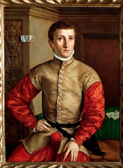 Portret młodego mężczyzny w wieku 18 lat - olej na drewnie, ok. 1900 r. 1544 autorstwa Georg Pencz