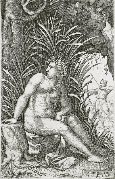 Procris zabity przez Cephalus autorstwa Georg Pencz