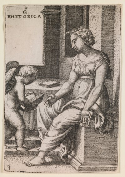 Retoryka, z serii "Sztuki wyzwolone", ok. 1541 (rycina) autorstwa Georg Pencz