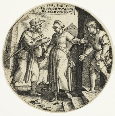Schronienie nieznajomych, z Siedmiu Aktów Miłosierdzia autorstwa Georg Pencz