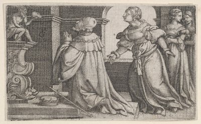 Salomon czczący bożki. autorstwa Georg Pencz