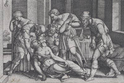 Samobójstwo Lukrecji, ze scen z historii rzymskiej. autorstwa Georg Pencz