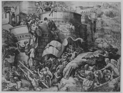 Zdobycie Kartageny przez Scypiona i jego wojska, 1539. autorstwa Georg Pencz