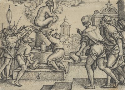 Kurtyzana ukarana, z Opowieści o magu Wergiliuszu. autorstwa Georg Pencz