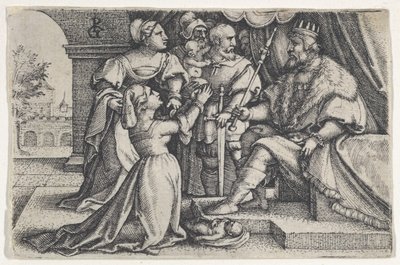 Wyrok Salomona. autorstwa Georg Pencz