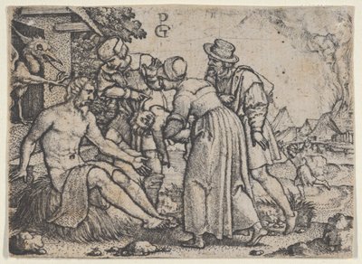 Prześladowanie Hioba. autorstwa Georg Pencz