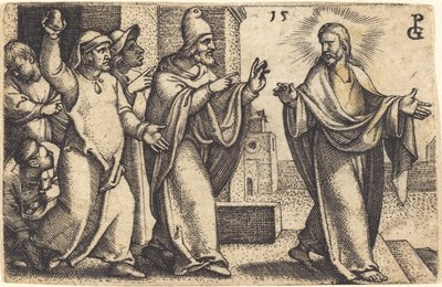 Faryzeusze chcą ukamienować Chrystusa autorstwa Georg Pencz