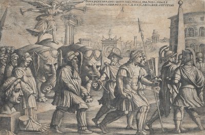Triumf sławy o czystości, z „Triumfów Petrarki”. autorstwa Georg Pencz