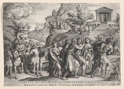 Triumf miłości, z Triumfu Petrarki. autorstwa Georg Pencz