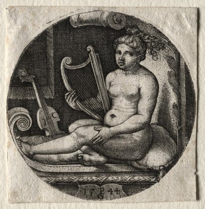 Harfiarz autorstwa Georg Pencz