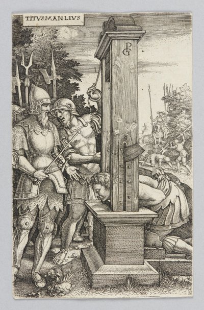 Tytus Manliusz asystujący przy egzekucji syna autorstwa Georg Pencz