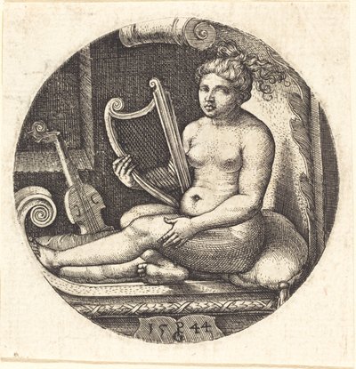 Kobieta z harfą autorstwa Georg Pencz