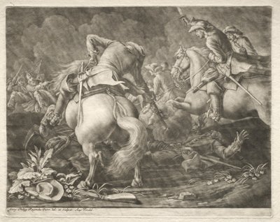 Potyczka huzarów pruskich i węgierskich autorstwa Georg Philipp I Rugendas