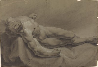 Leżący akt męski autorstwa Georg Raphael Donner