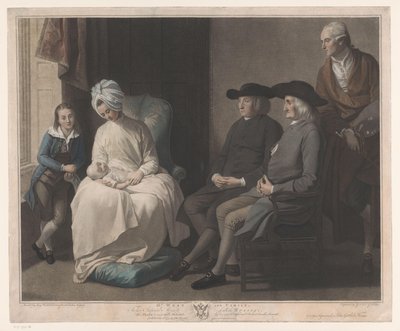 Portret Benjamina Westa z rodziną Pan. Zachód i Rodzina (tytuł na obiekcie) autorstwa Georg Siegmund Facius