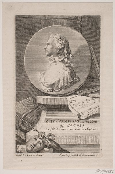 Aktorka Anna Catharina von Passow autorstwa Georg Vilhelm Baurenfeind